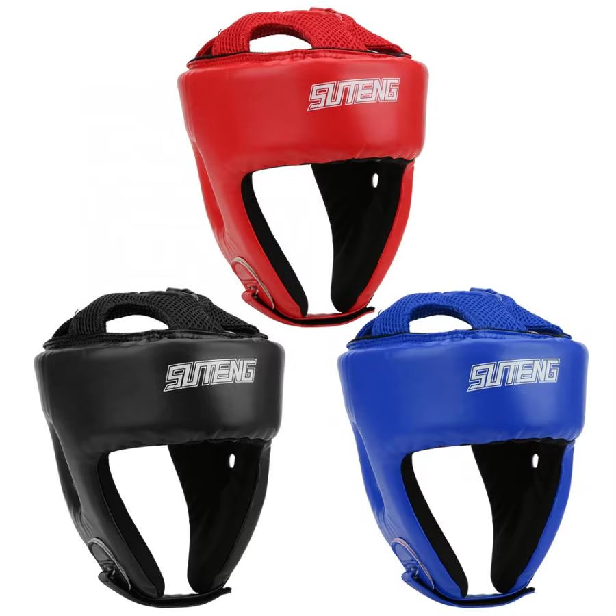 Kick Boxing Helmet PU Leather Men Women Karate Head Guard MMA Kickboxing Fight Training Head Protection Helmet
