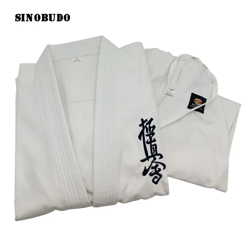 High Quality Kyokushinkai Dobok 12Oz 100% Cotton Dogi Canvas Karate Uniform Kimono Gi Cloth for Kids Adult,Free White Belt