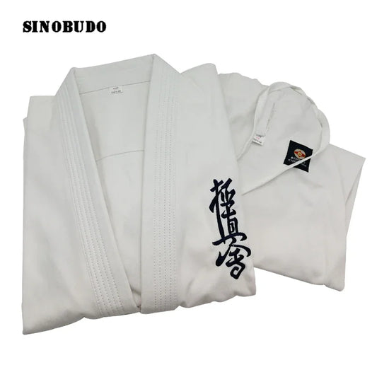 High Quality Kyokushinkai Dobok 12Oz 100% Cotton Dogi Canvas Karate Uniform Kimono Gi Cloth for Kids Adult,Free White Belt