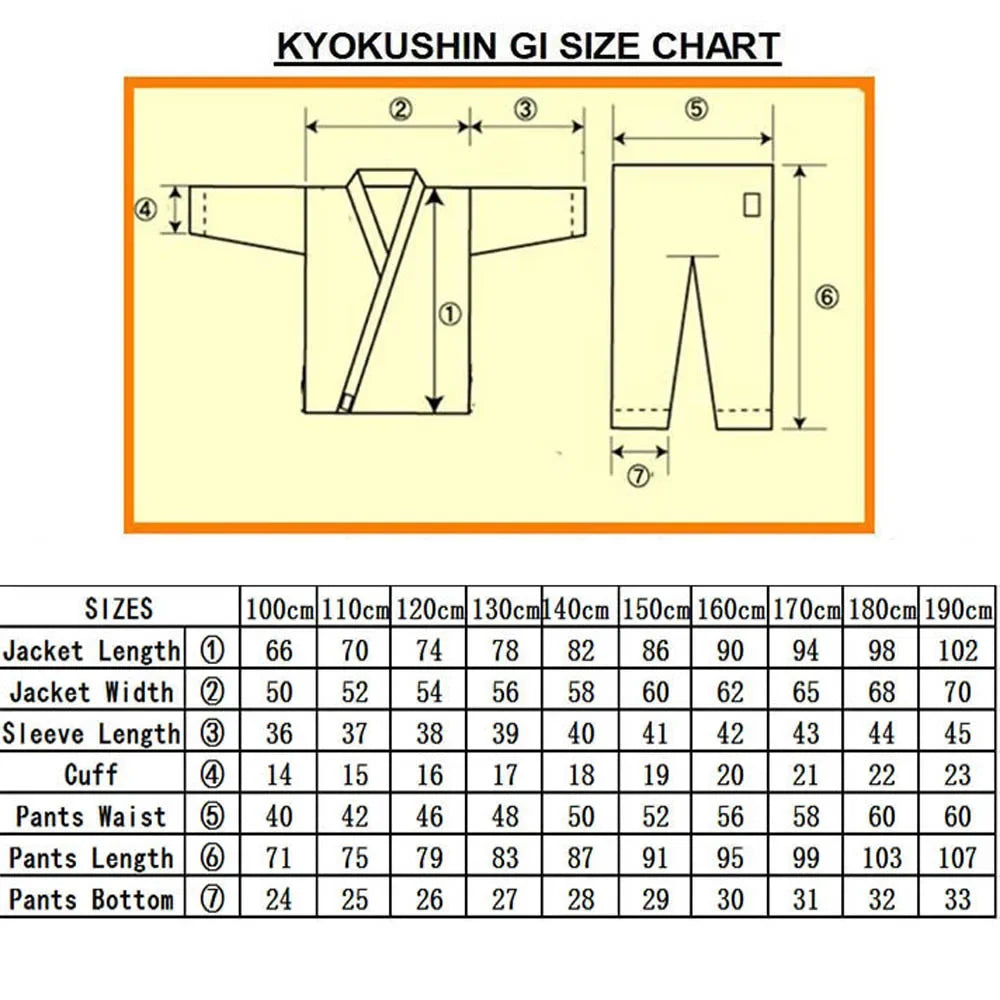 High Quality Kyokushinkai Dobok 12Oz 100% Cotton Dogi Canvas Karate Uniform Kimono Gi Cloth for Kids Adult,Free White Belt