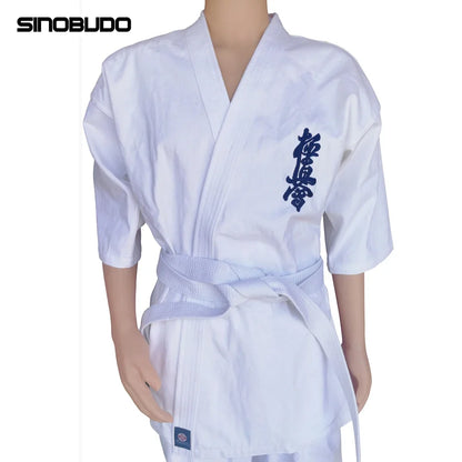 High Quality Kyokushinkai Dobok 12Oz 100% Cotton Dogi Canvas Karate Uniform Kimono Gi Cloth for Kids Adult,Free White Belt